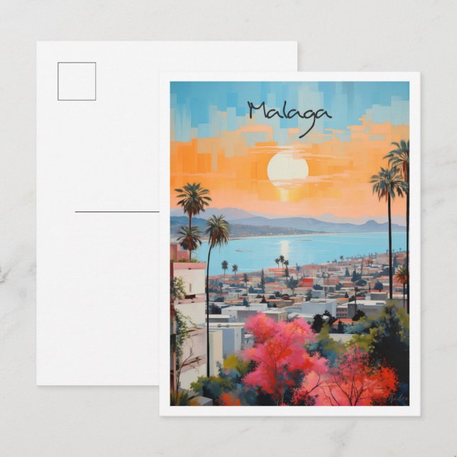 Malaga Spain Art Travel  Postcard (Front/Back)