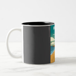 Malaga Spain Vintage Minimal Retro Travel Poster  Two-Tone Coffee Mug