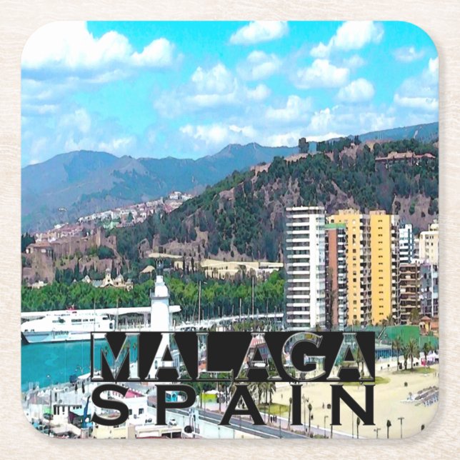Malaga Square Paper Coaster (Front)