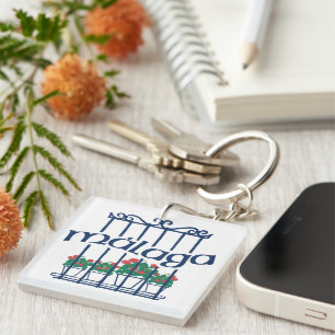 Malaga, window with flowers keychain