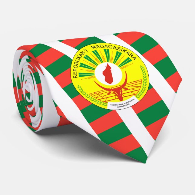 Malagasy Flag & Seal, Flag of Madagascar Tie (Rolled)