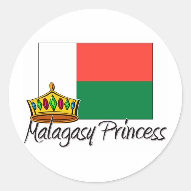 Malagasy Princess Classic Round Sticker (Front)