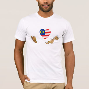 Malaisie - Coeur du drapeau et T-shirt