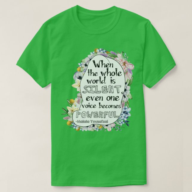 Malala Yousafzai Silhouette T-Shirt (Design Front)