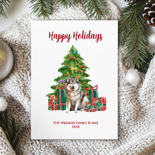 Malamute Dog Family Christmas Holiday Card