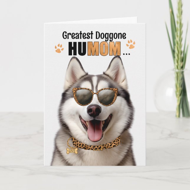 Malamute Dog Greatest HuMOM Mother's Day Holiday Card (Front)