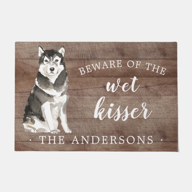 Malamute Dog Personalized Door Mat (Front)