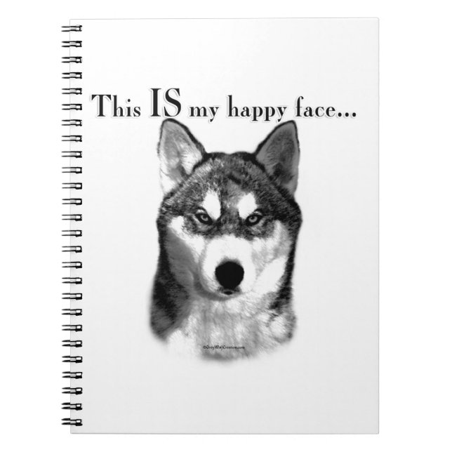Malamute Happy Face Notebook (Front)