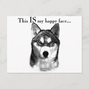 Malamute Happy Face Postcard
