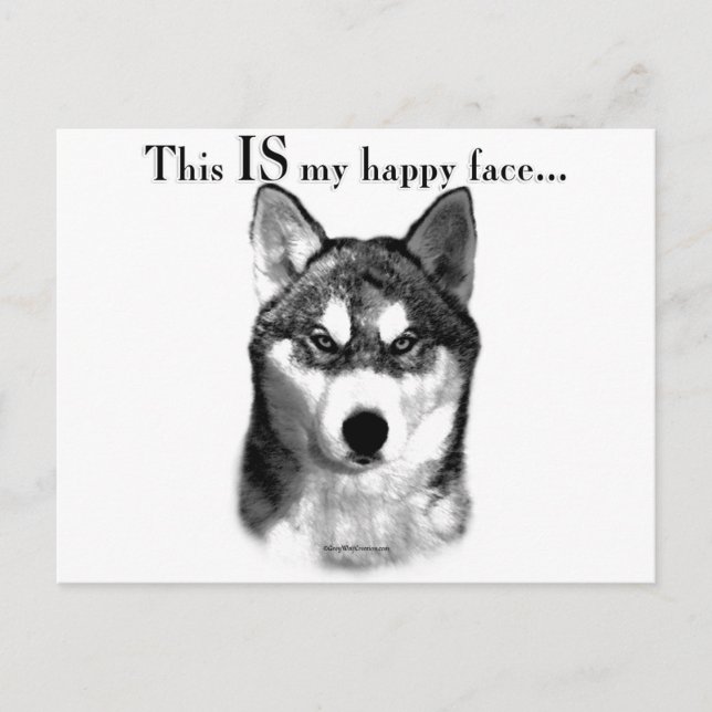 Malamute Happy Face Postcard (Front)
