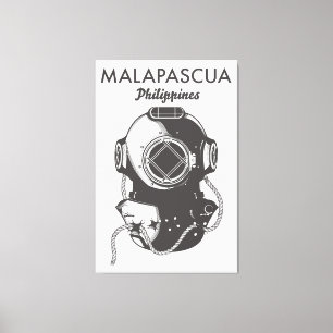 Malapascua Philippines Diving travel poster Canvas Print