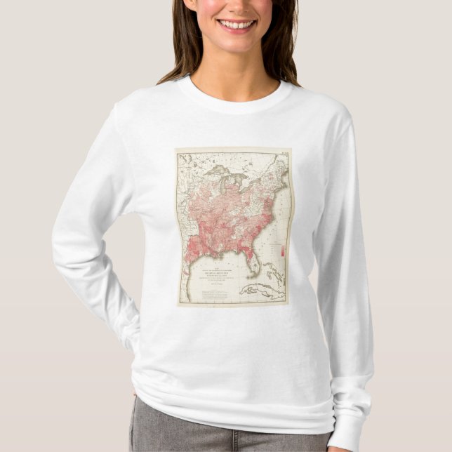 Malarial Deaths, Statistical US Lithograph T-Shirt (Front)