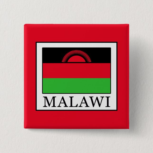 Malawi 2 Inch Square Button (Front)