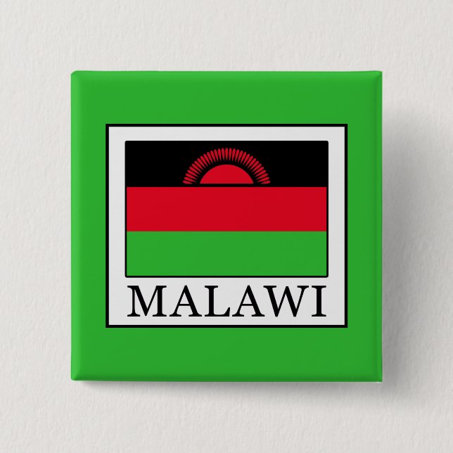 Malawi 2 Inch Square Button (Front)