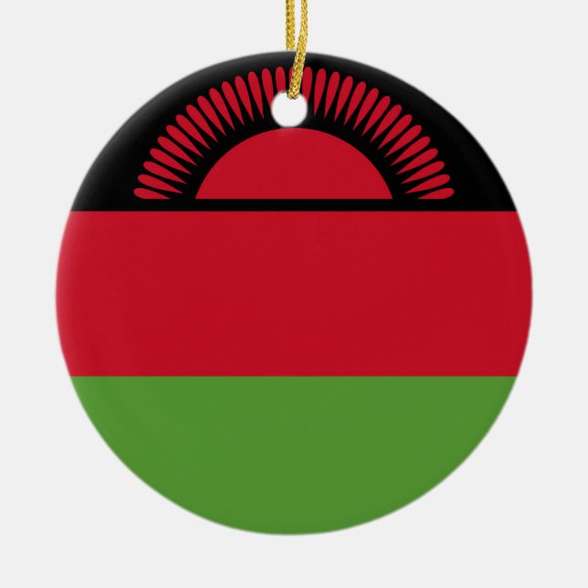 Malawi flag ceramic ornament (Front)