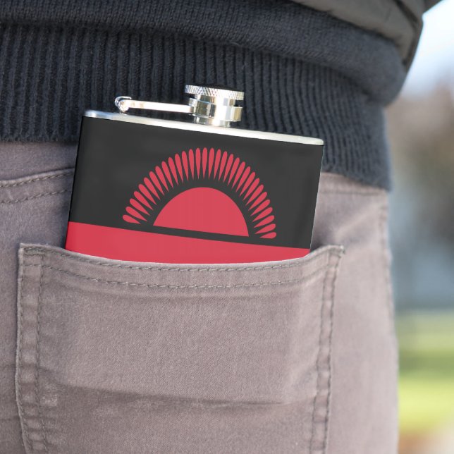 Malawi flag hip flask (In Situ)