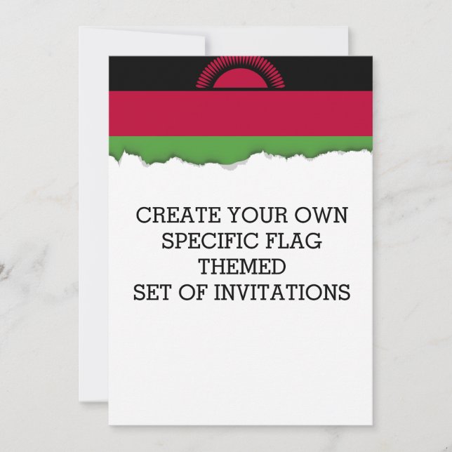Malawi Flag Invitation (Front)