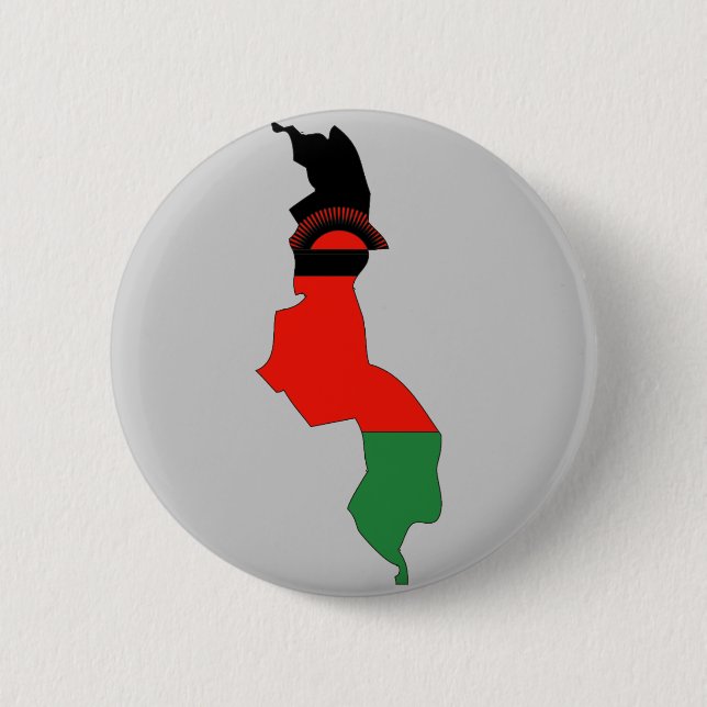 Malawi flag map 2 inch round button (Front)