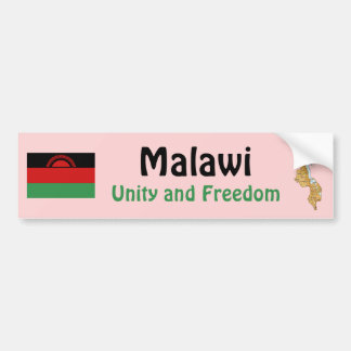 Malawi Flag + Map Bumper Sticker