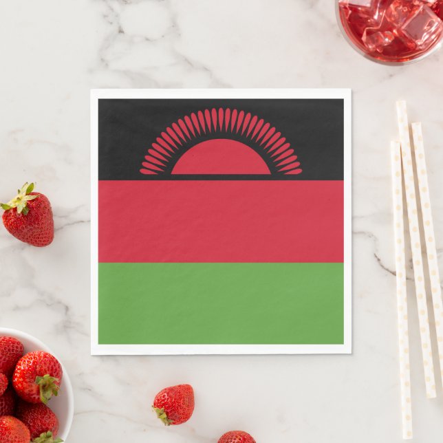 Malawi flag napkin (Insitu)