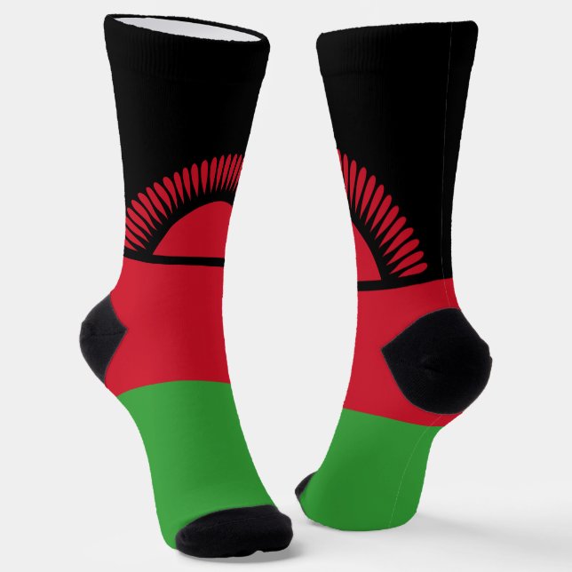Malawi Flag Socks (Angled)