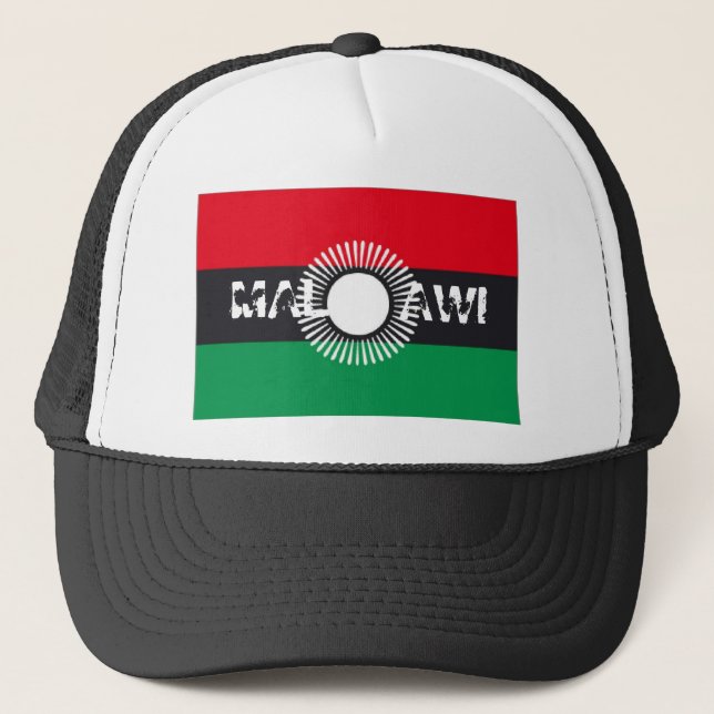 Malawi flag trucker mesh souvenir hat (Front)