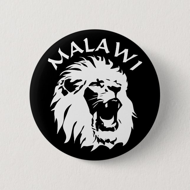Malawi Lion 2 Inch Round Button (Front)