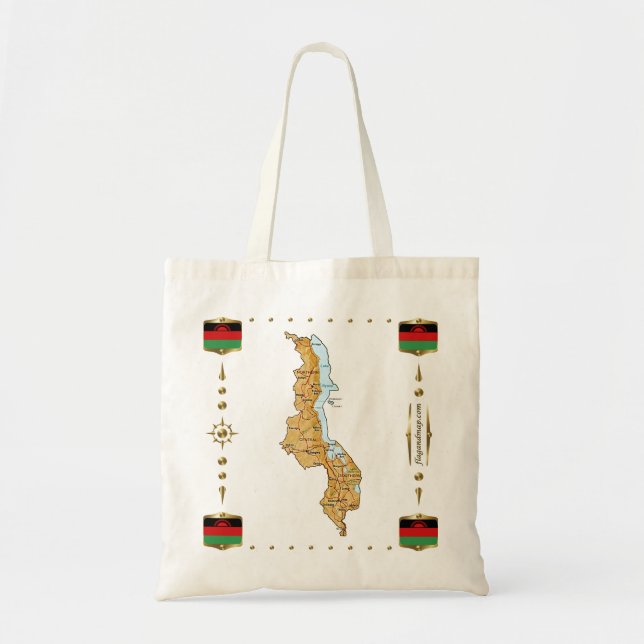 Malawi Map + Flags Bag (Front)