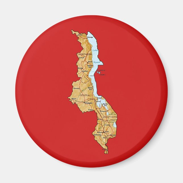 Malawi Map Magnet (Front)