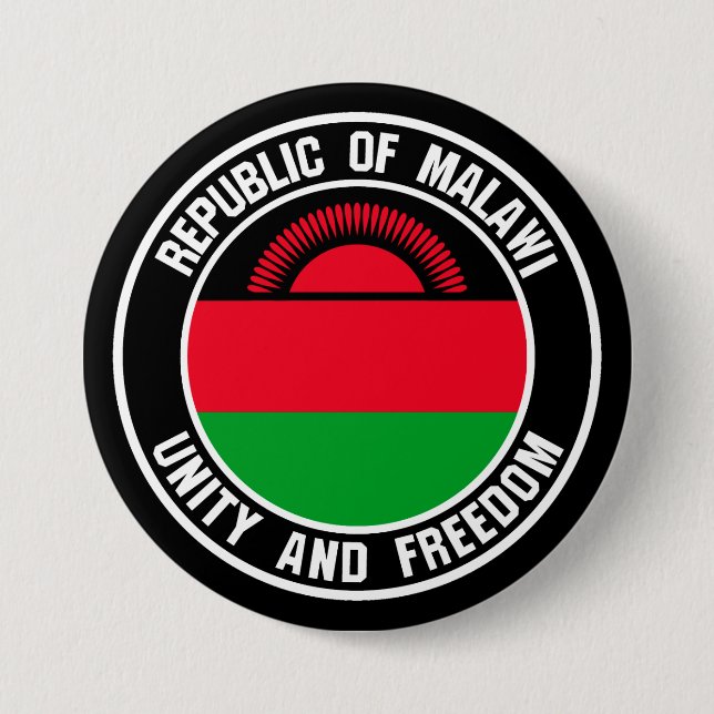 Malawi  Round Emblem 3 Inch Round Button (Front)