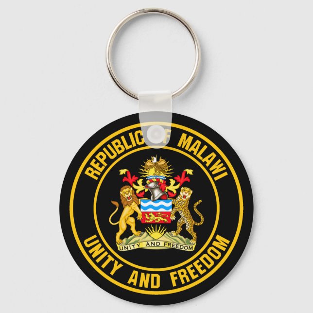 Malawi Round Emblem Keychain (Front)