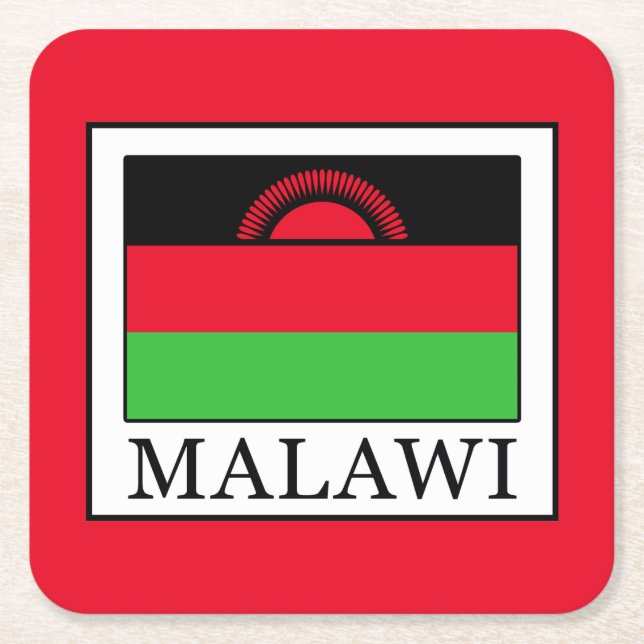 Malawi Square Paper Coaster (Front)