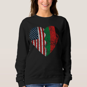 Malawian American Flags Heart United States Malawi Sweatshirt
