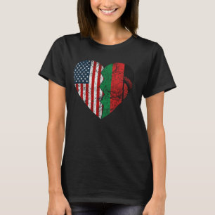 Malawian American Flags Heart United States Malawi T-Shirt