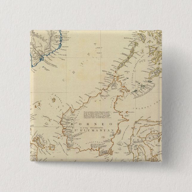 Malay Archipelago 2 Inch Square Button (Front)