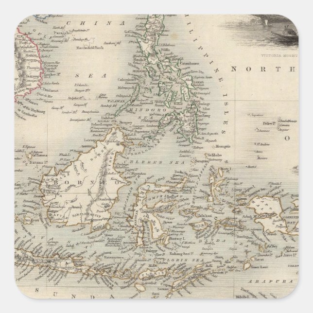 Malay Archipelago, or East India Islands Square Sticker (Front)