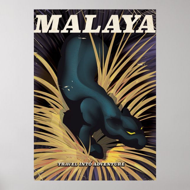 Malaya Vintage travel poster. Poster (Front)