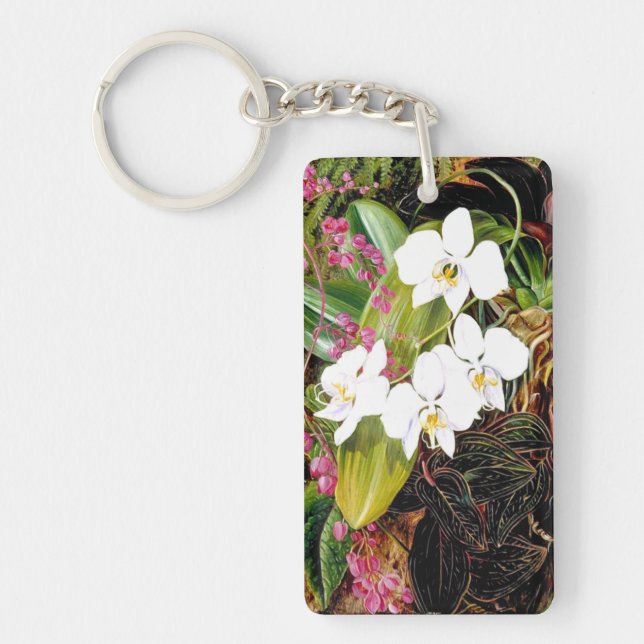 Malayan Moth Orchid and an American Climber Keychain (Front)