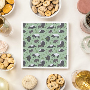 Malayan Tapir Green Jungle Zoo Animal Napkin