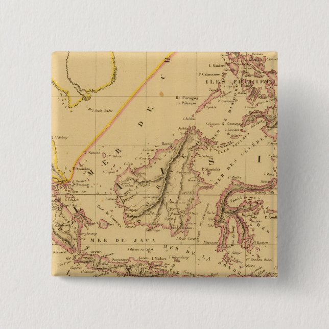 Malaysia 2 Inch Square Button (Front)