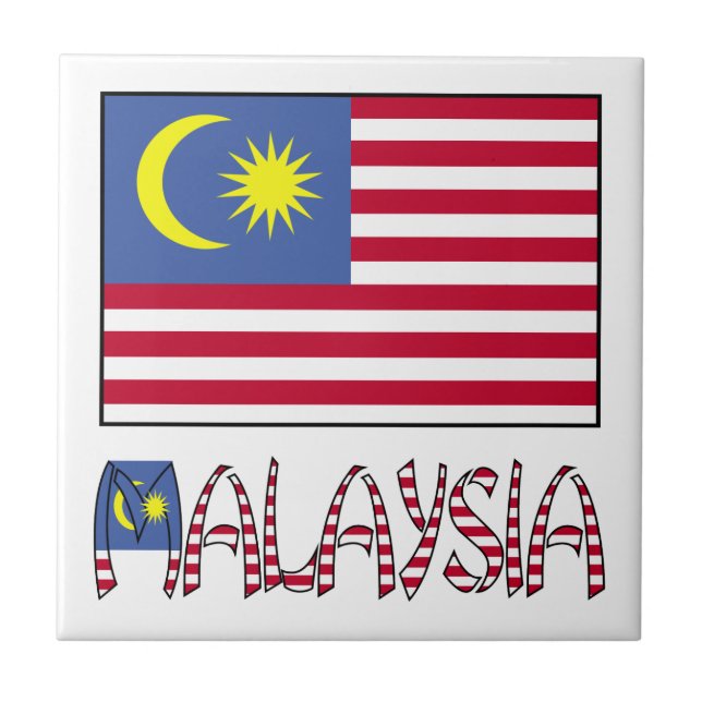 Malaysia and Malaysian Flag Tile (Front)