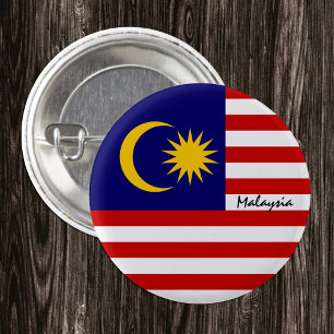 Malaysia button, patriotic Malaysia Flag fashion 1 Inch Round Button