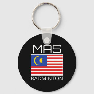 Malaysia Dminton Team Malaysian Athlete Mas Flag  Keychain