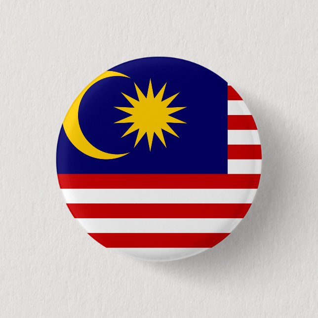 Malaysia Flag 1 Inch Round Button (Front)