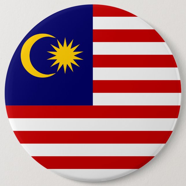 Malaysia Flag 6 Inch Round Button (Front)