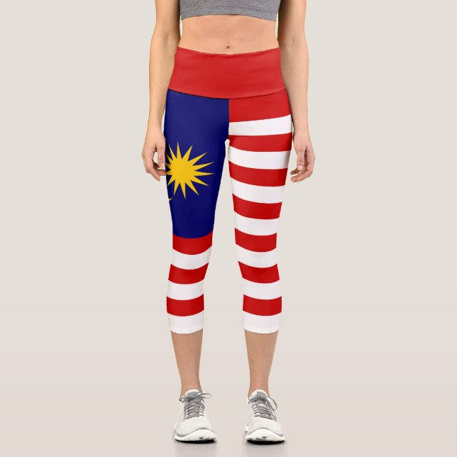 Malaysia Flag Capri Leggings (Front)