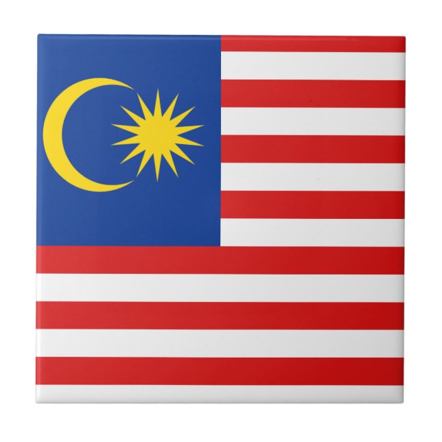 Malaysia Flag Ceramic Tile (Front)