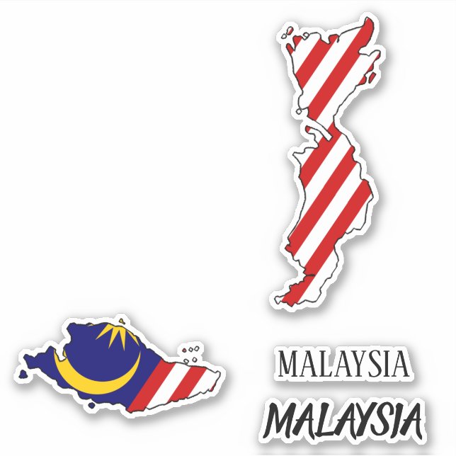 Malaysia Flag Charming Patriotic Map (Front)