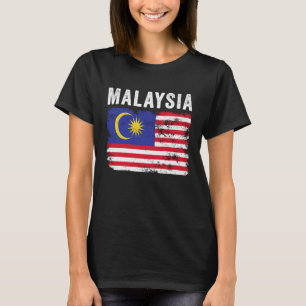 Malaysia Flag Distressed  Men Women Kids  Malaysia T-Shirt