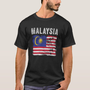 Malaysia Flag Distressed Men Women Kids Malaysian  T-Shirt